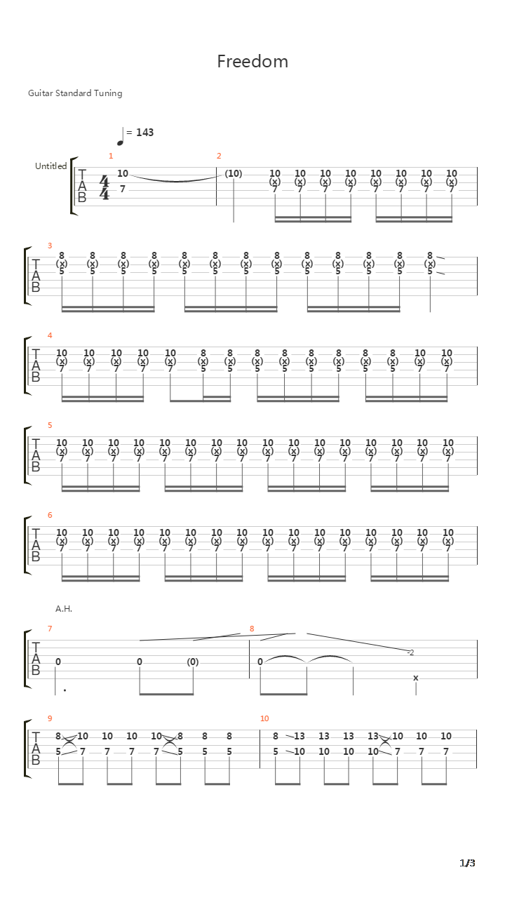 Freedom吉他谱