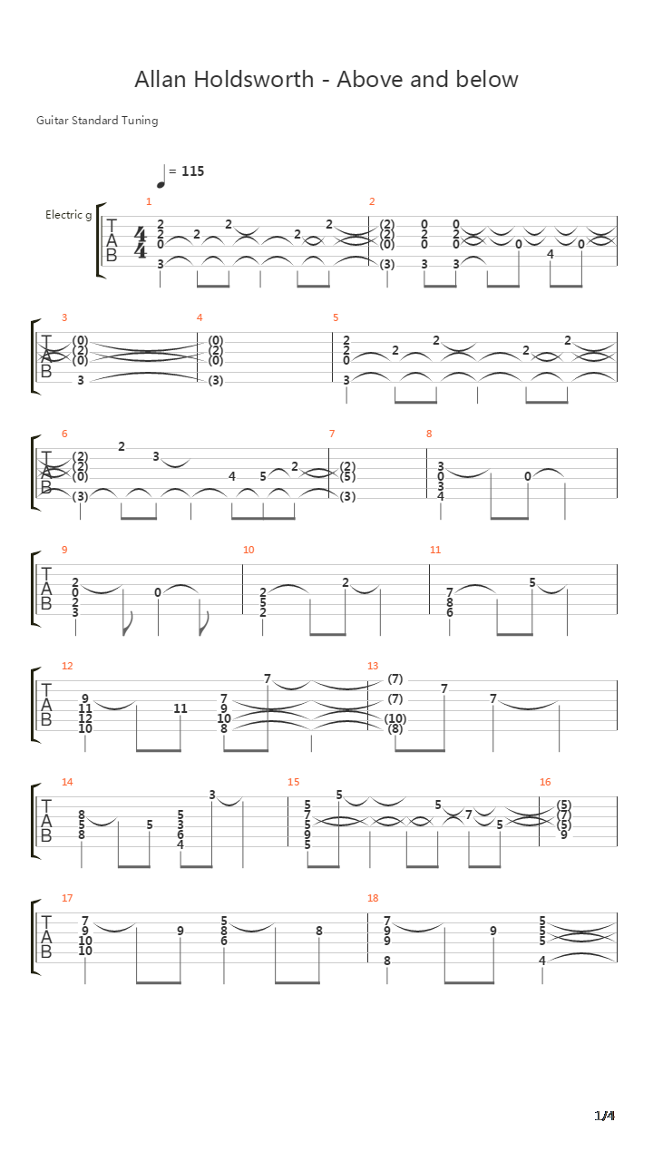 Above And Below吉他谱