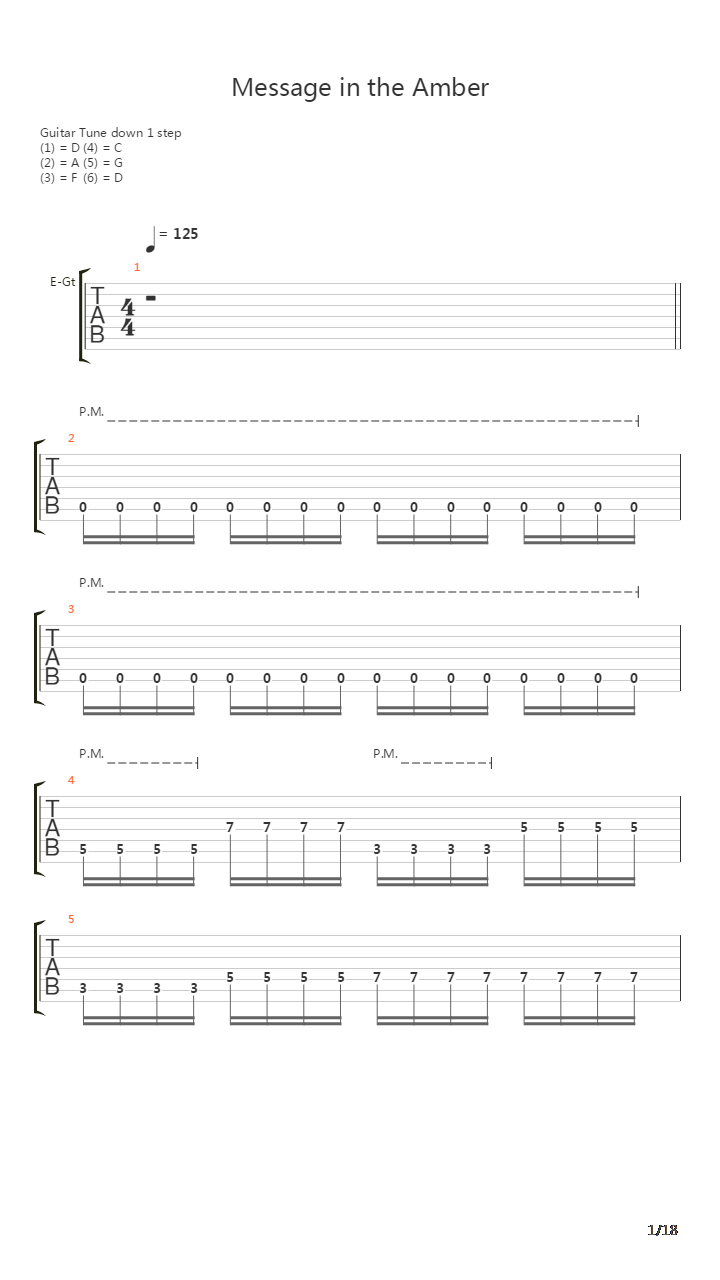 Message In The Amber吉他谱