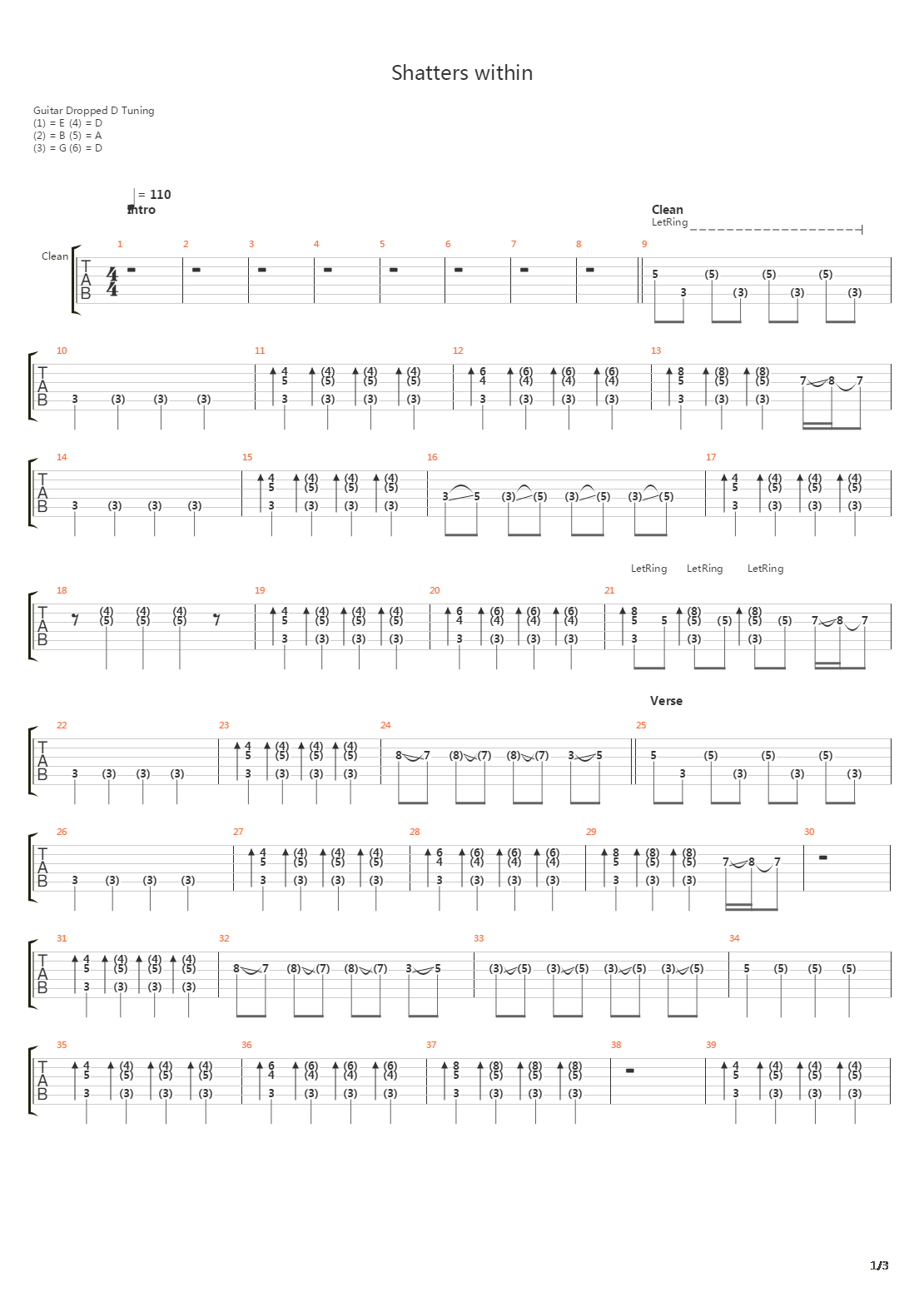 Shatters Within吉他谱
