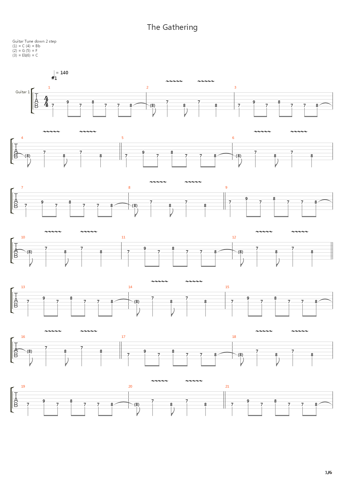 The Gathering吉他谱