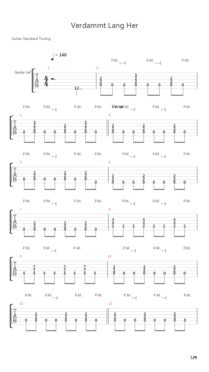 Verdammt Lang Her吉他谱