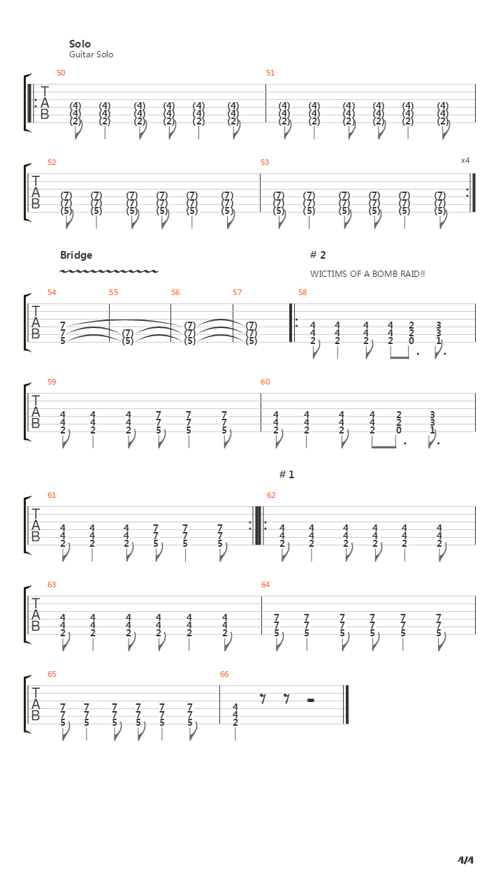 Victims Of A Bomb Raid吉他谱