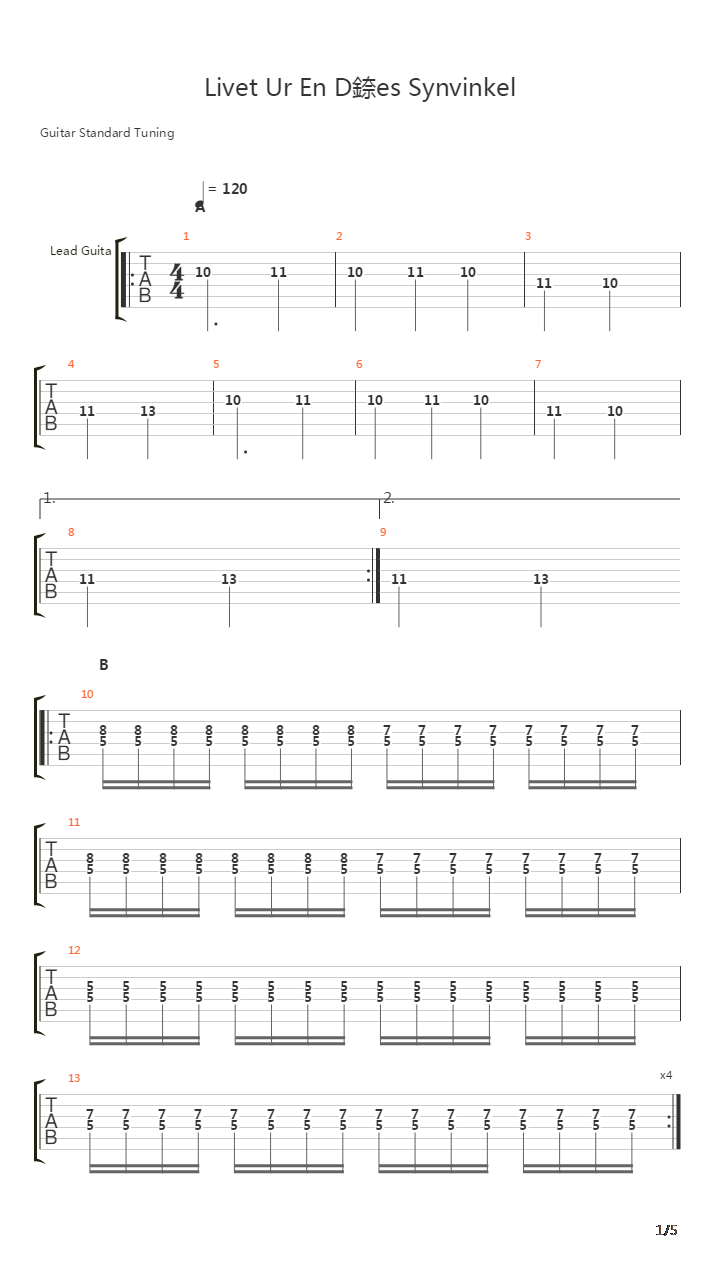 t Ur En Dares Synvinkel吉他谱