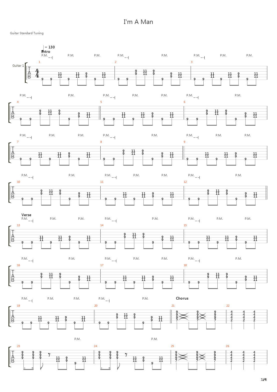 Im A Man吉他谱