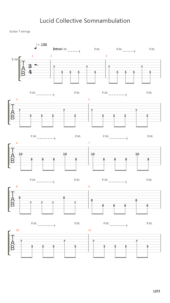 Lucid Collective Somnambulation吉他谱