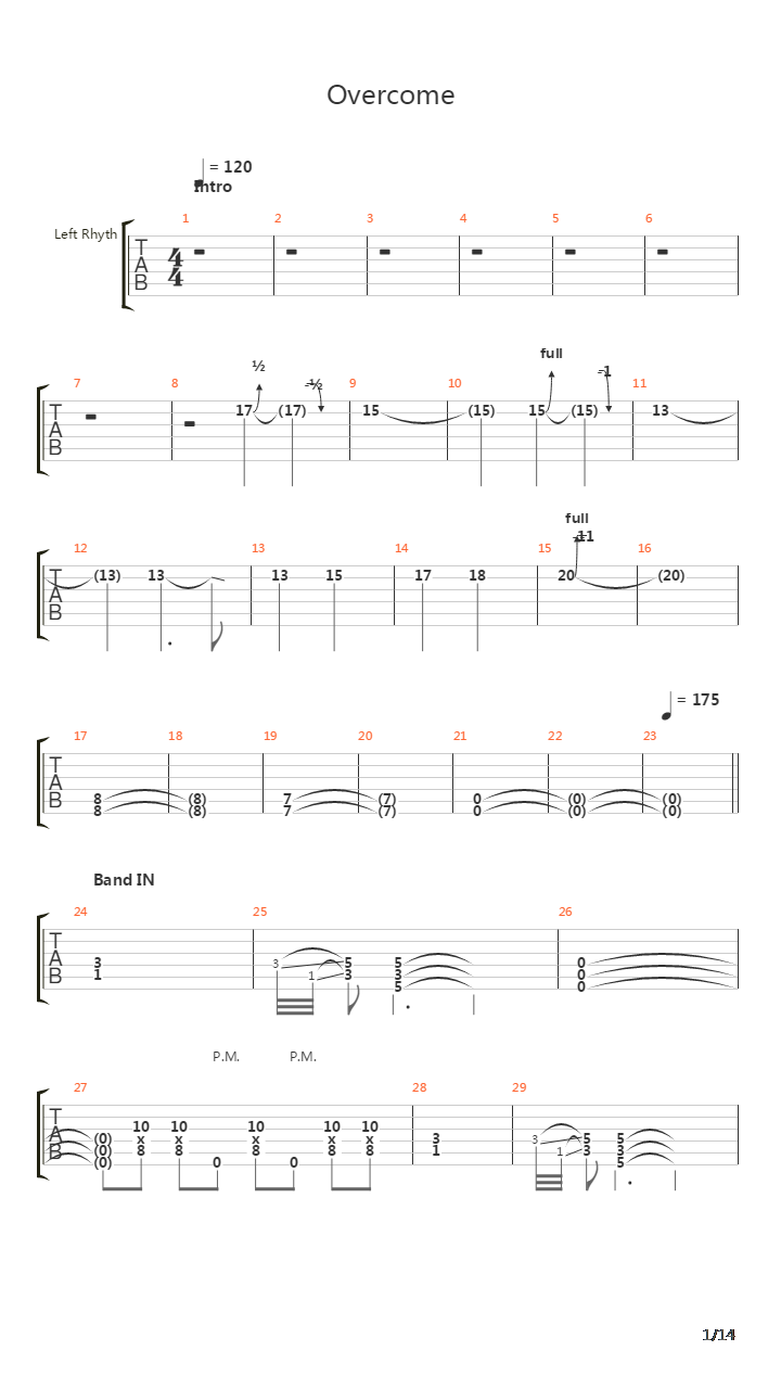 Overcome吉他谱