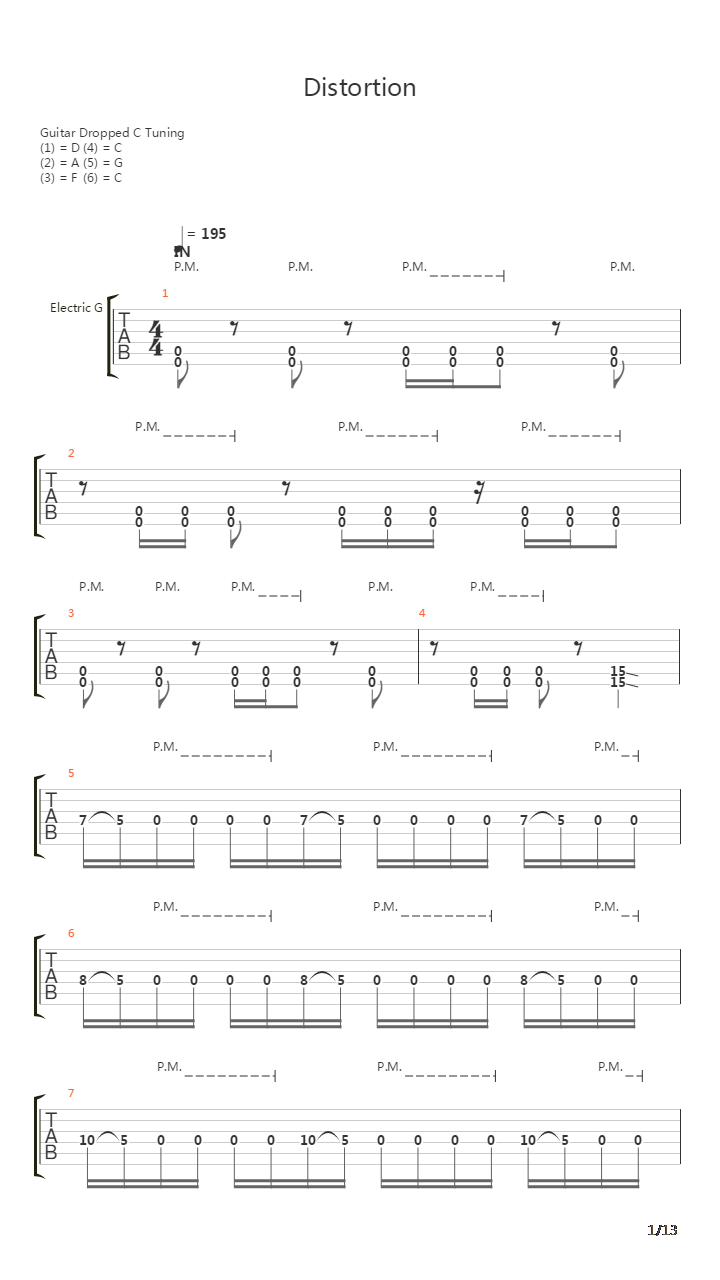 Distortion吉他谱