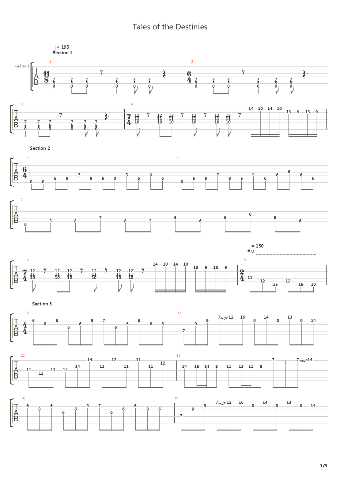 Tales Of The Destinies吉他谱