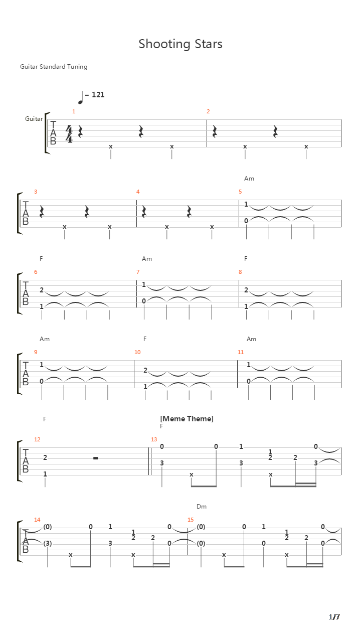 Shooting Stars吉他谱