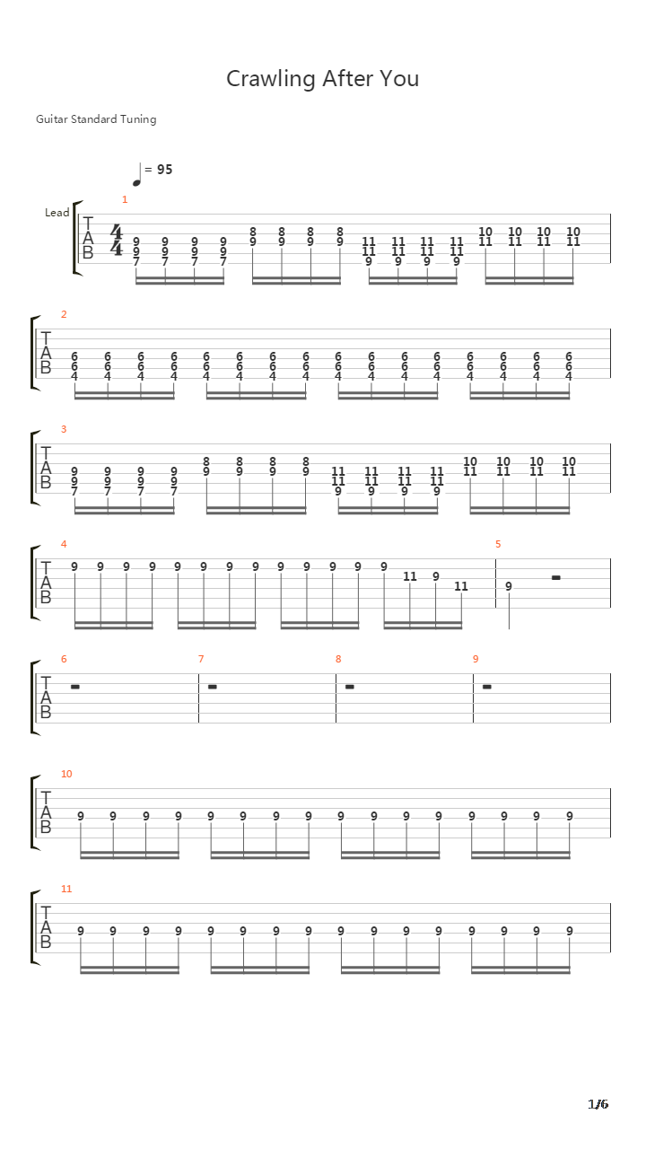 Crawling After You吉他谱