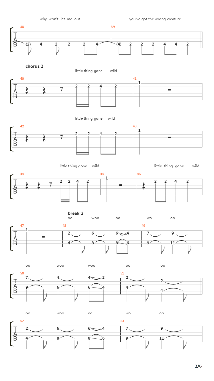 Little Thing Gone Wild吉他谱
