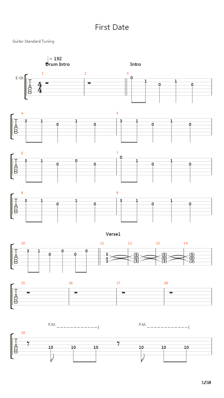 First Date吉他谱