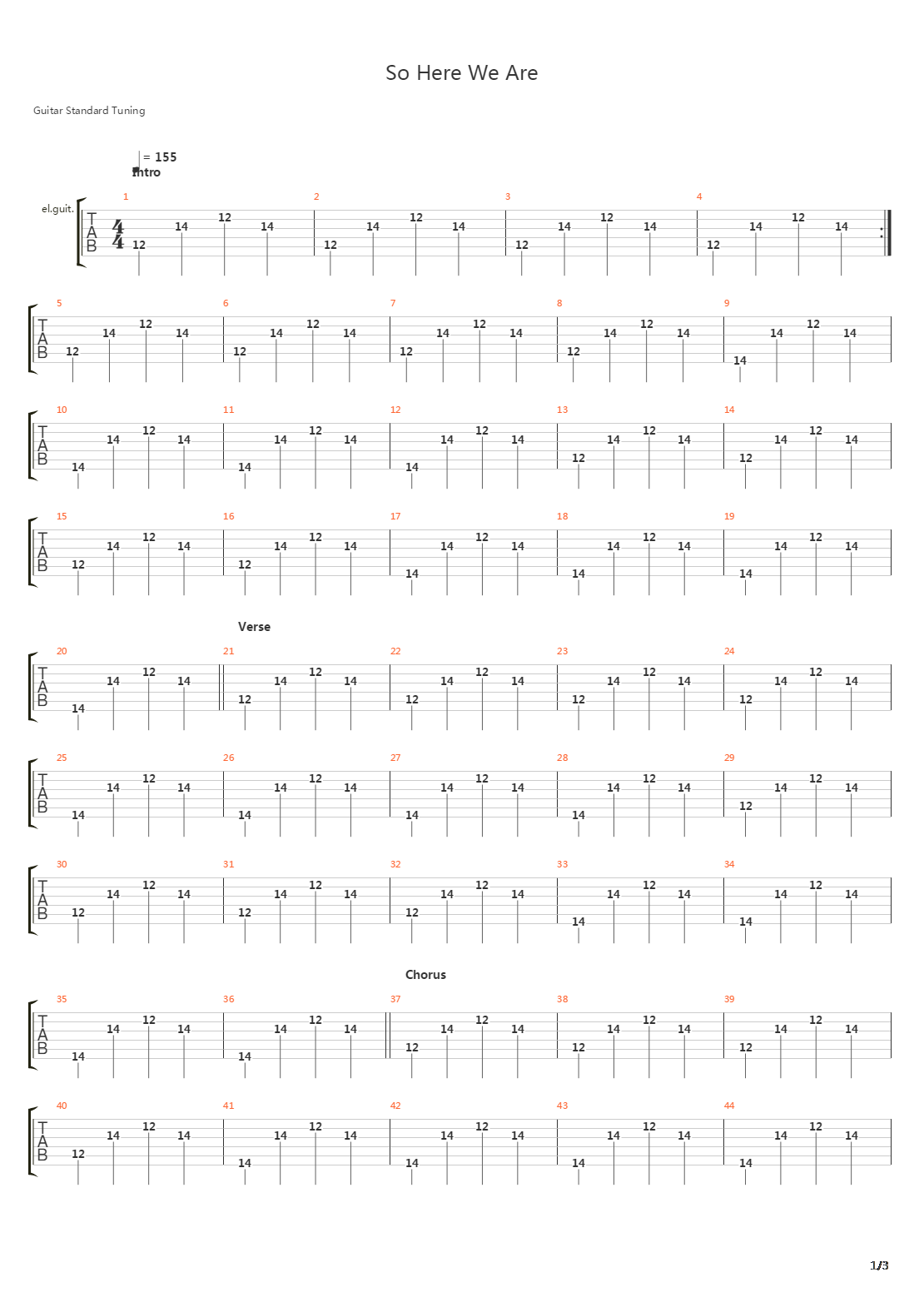 So Here We Are吉他谱