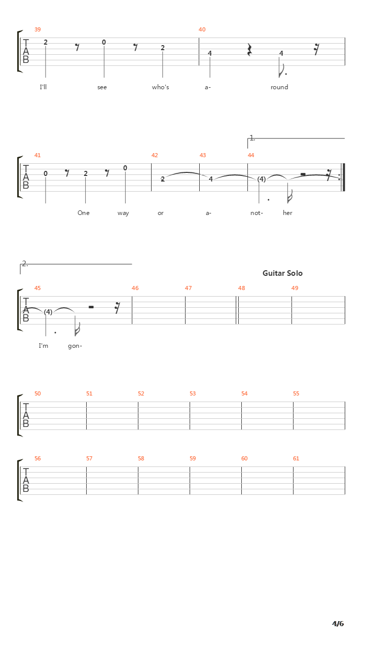 One Way Or Another吉他谱