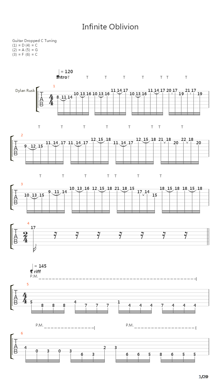 Infinite Oblivion吉他谱