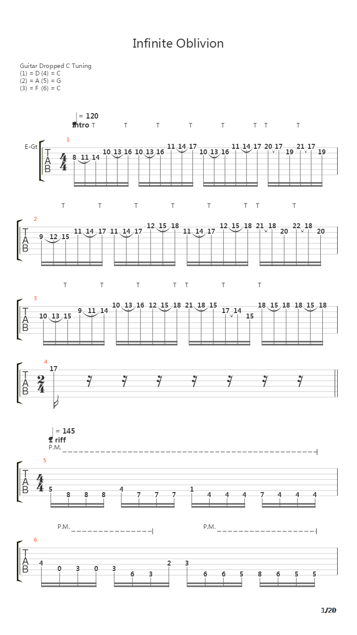 Infinite Oblivion吉他谱