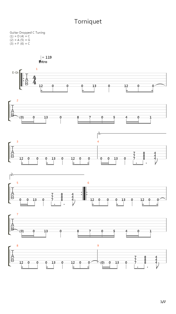 Torniquet吉他谱