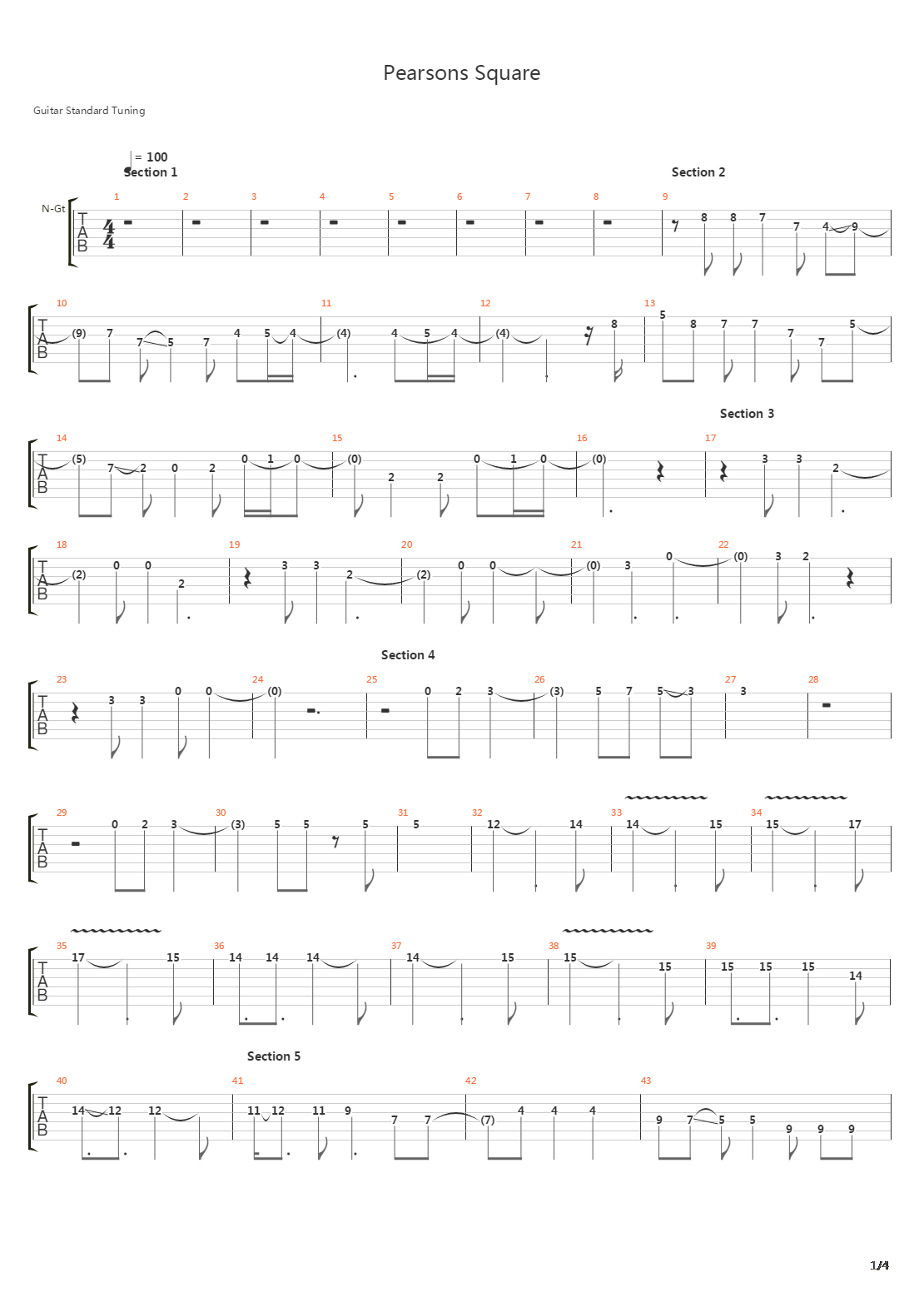 Pearsons Square吉他谱
