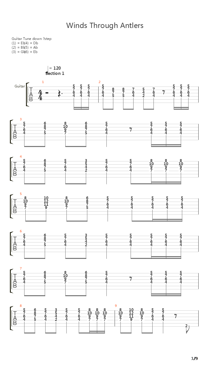Winds Through Antlers吉他谱