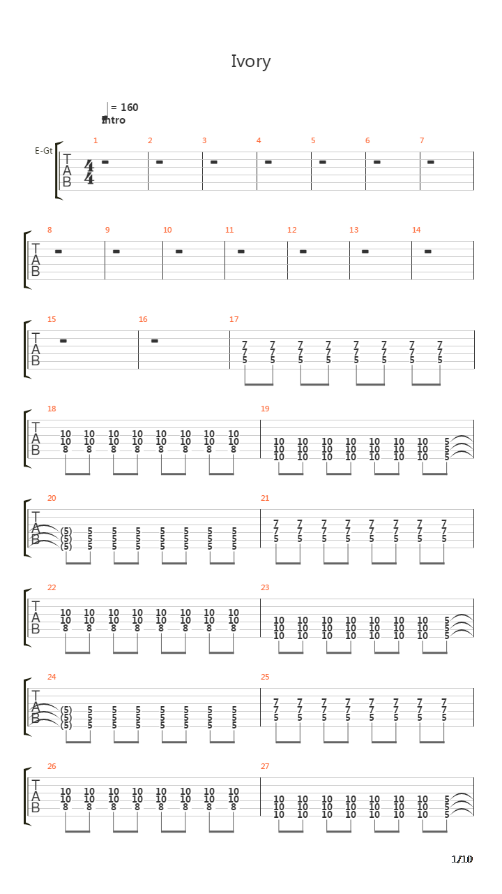 Ivory吉他谱