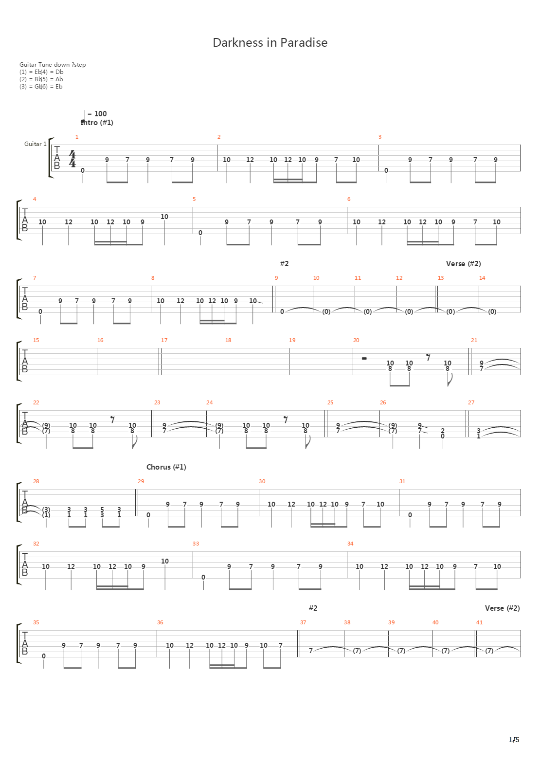 Darkness In Paradise吉他谱
