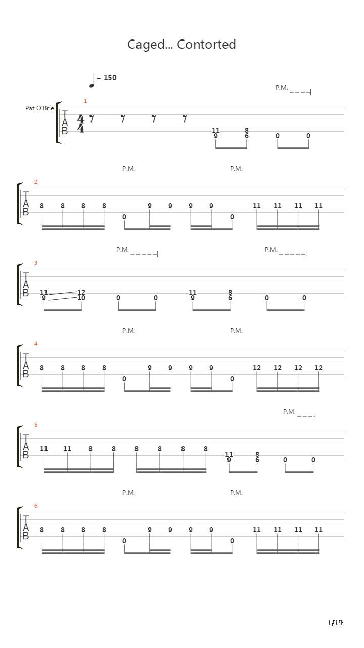 Caged Contorted吉他谱