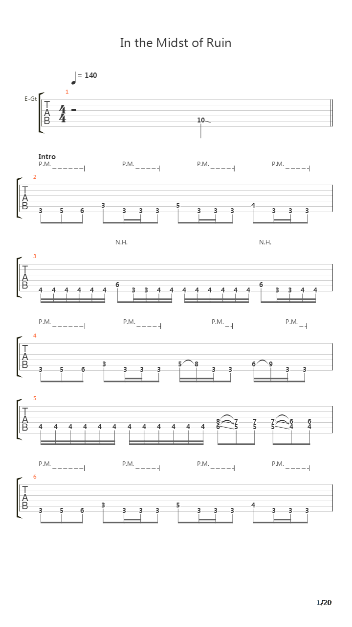 In The Midst Of Ruin吉他谱