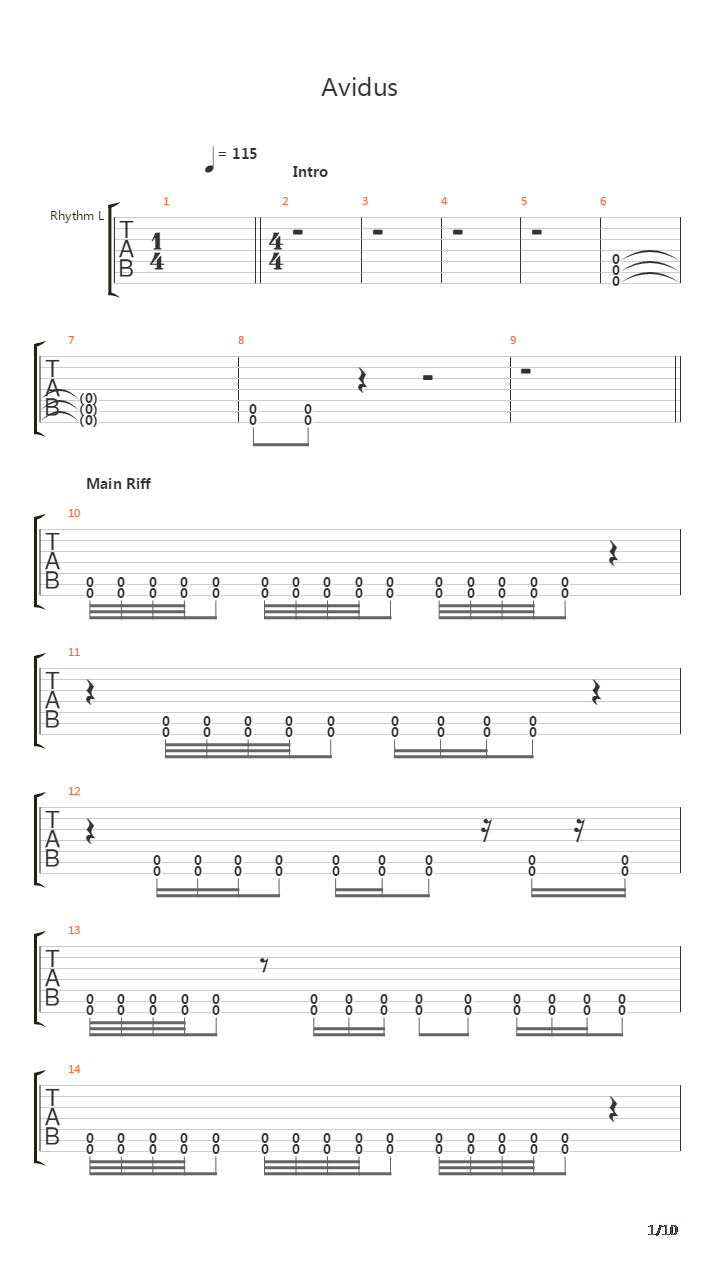 Avidus吉他谱