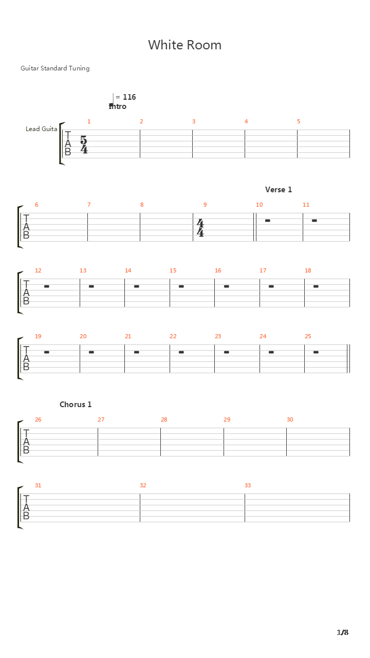 White Room吉他谱