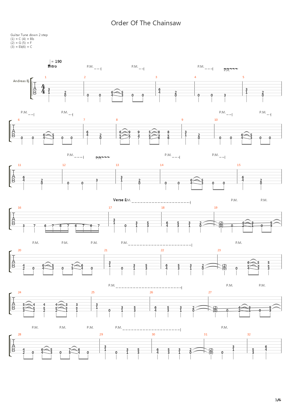 Order Of The Chainsaw吉他谱