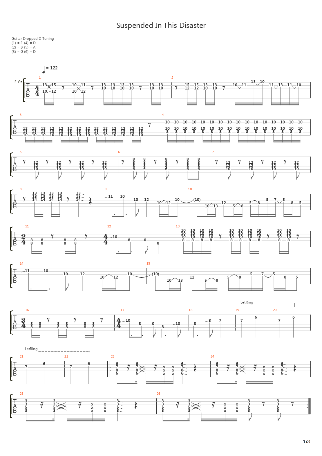 Suspended In This Disaster吉他谱