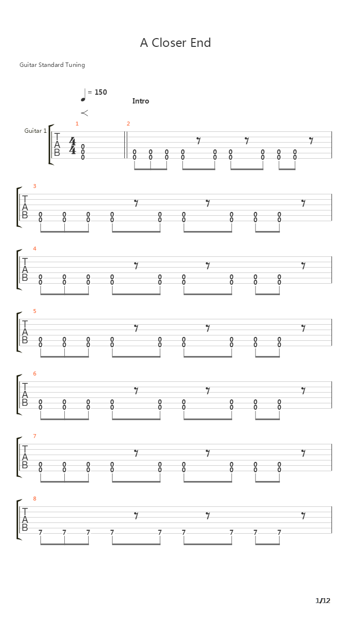 A Closer End吉他谱