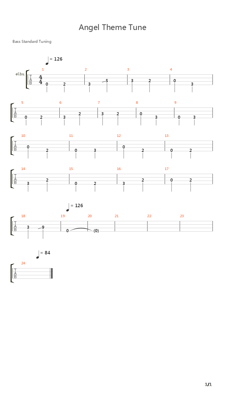 Angel Theme Tune吉他谱