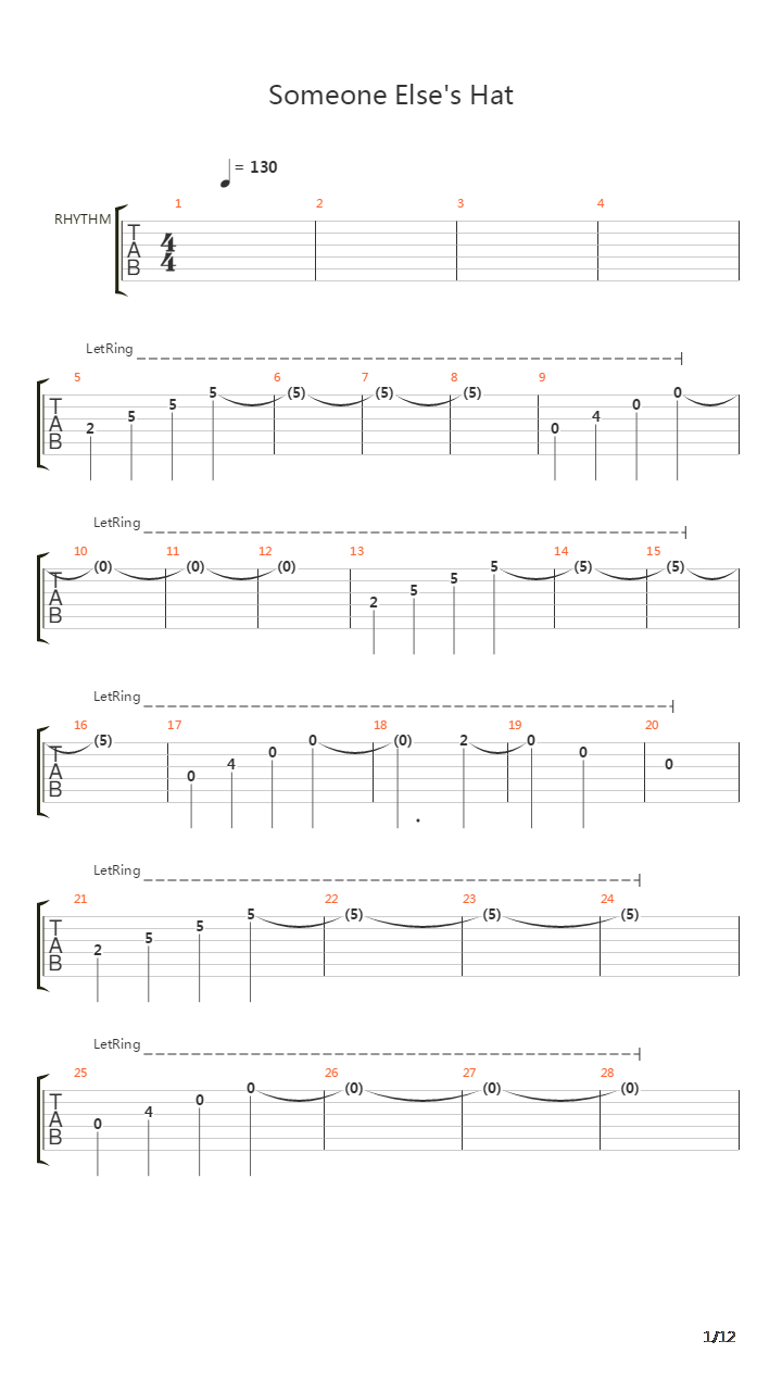 Someone Elses Hat吉他谱