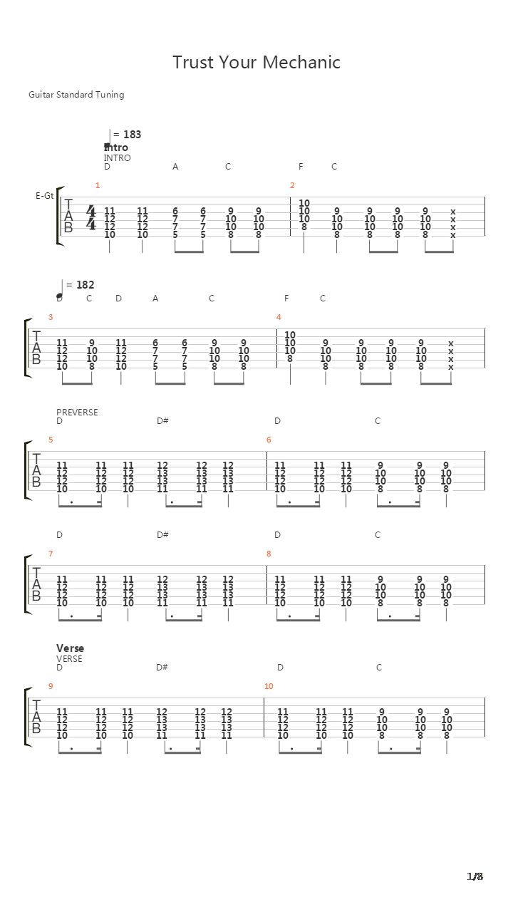 Trust Your Mechanic吉他谱