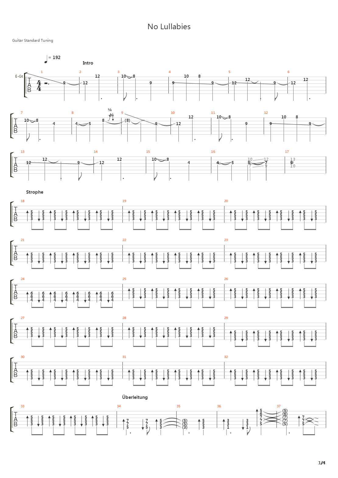 No Lullabies吉他谱