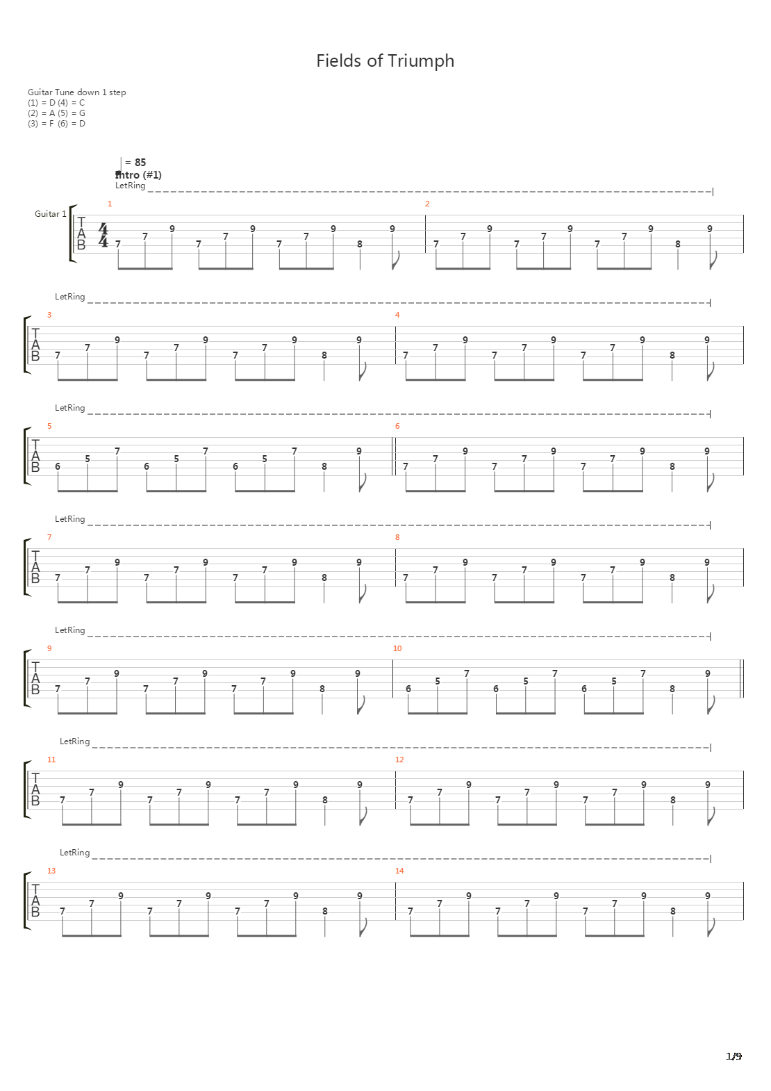 Fields Of Triumph吉他谱