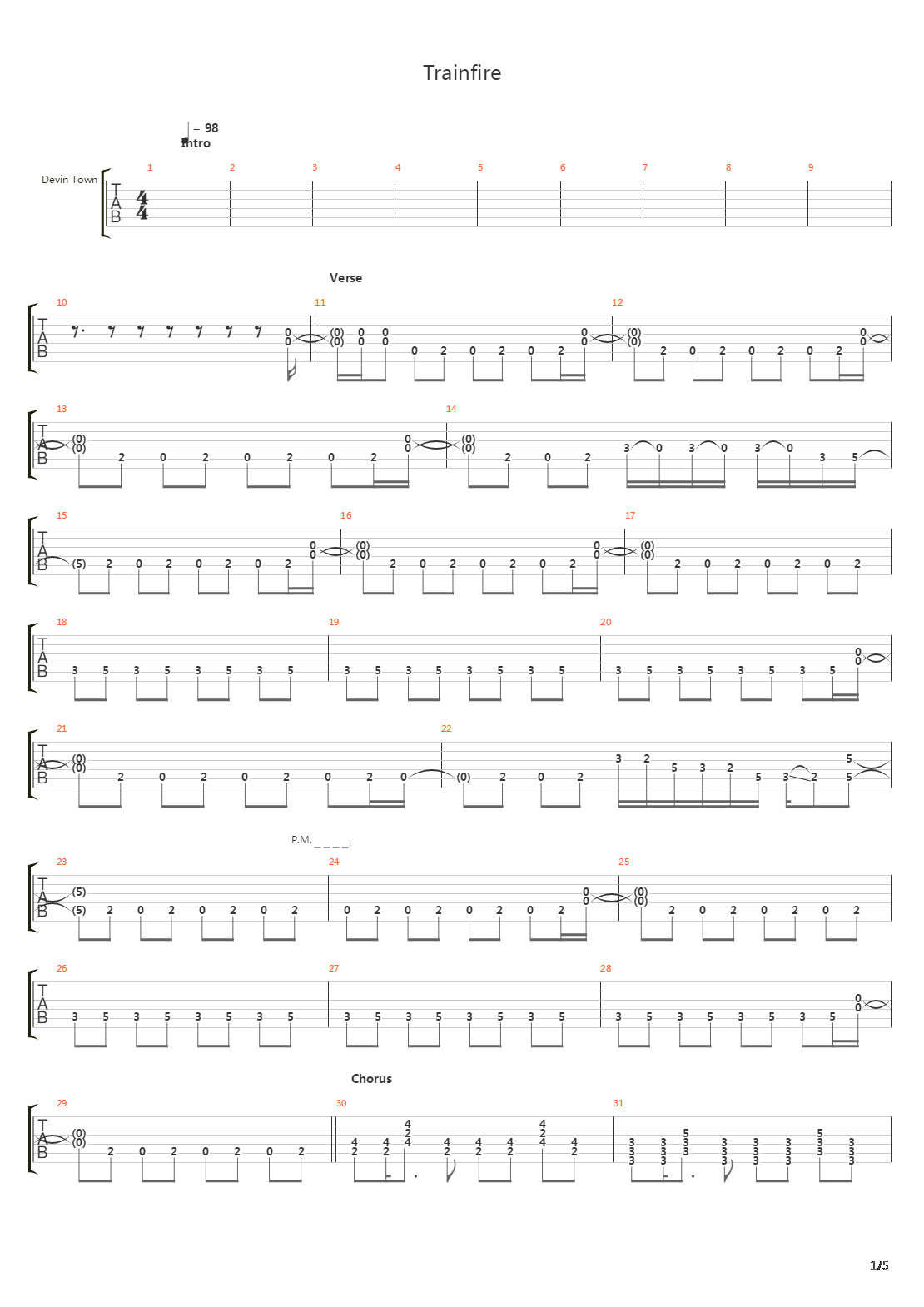 Trainfire吉他谱