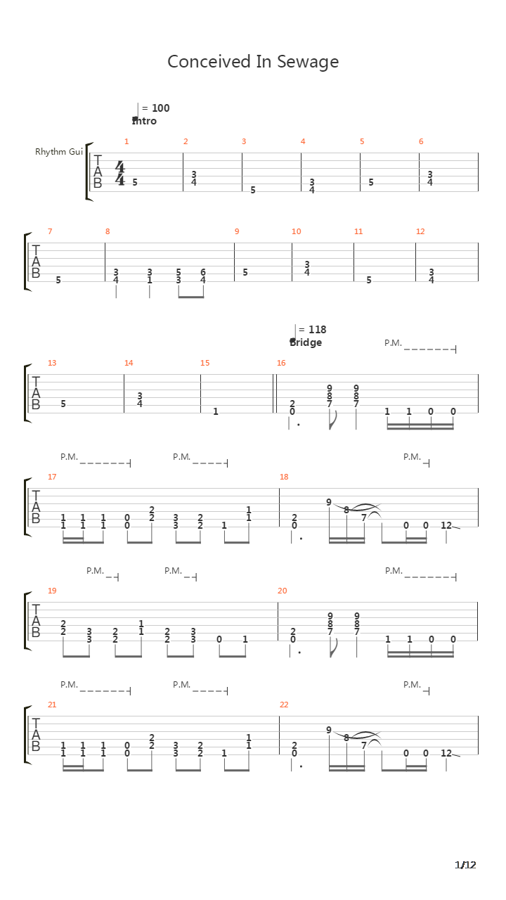 Conceived In Sewage吉他谱
