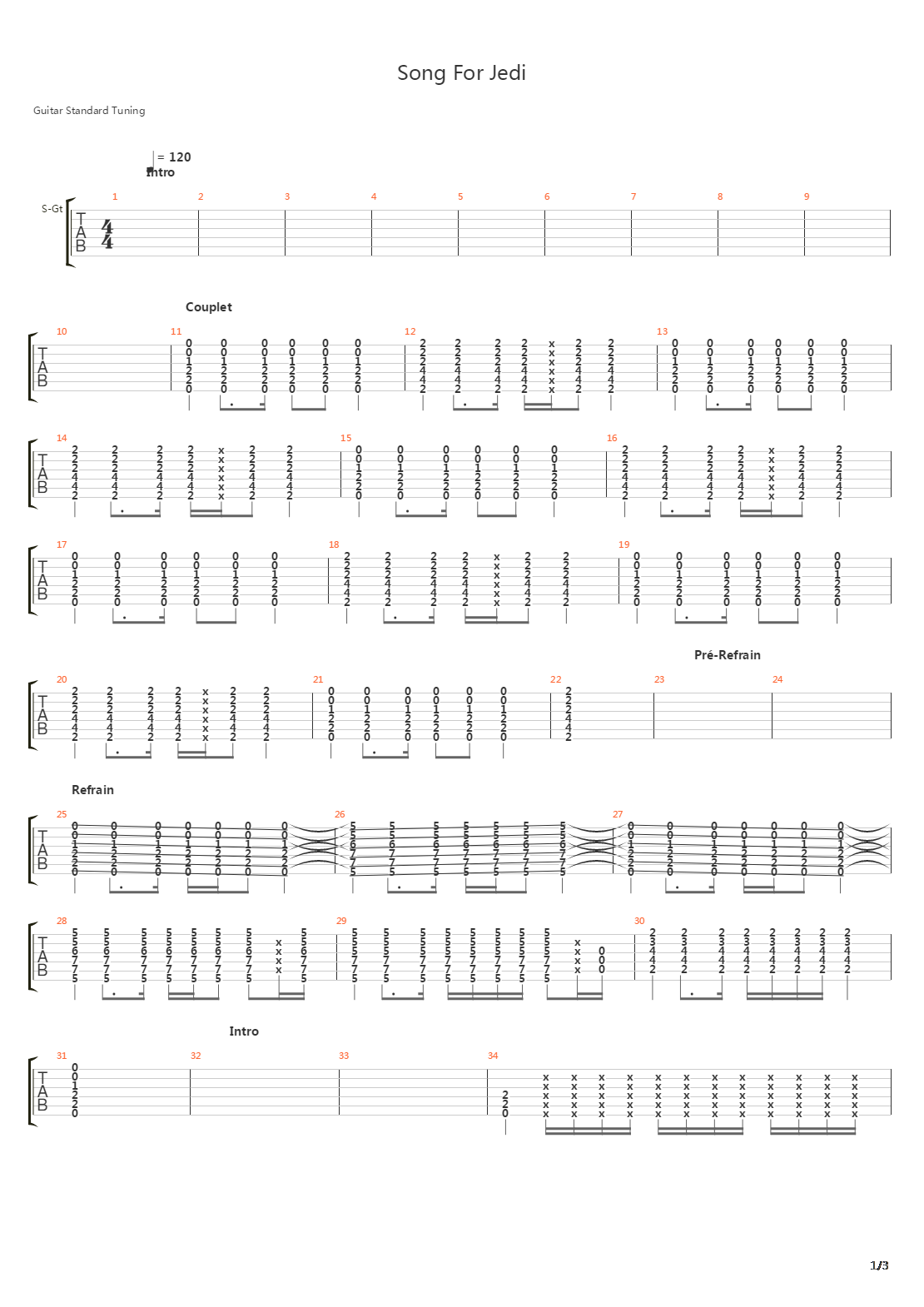 Song For Jedi吉他谱