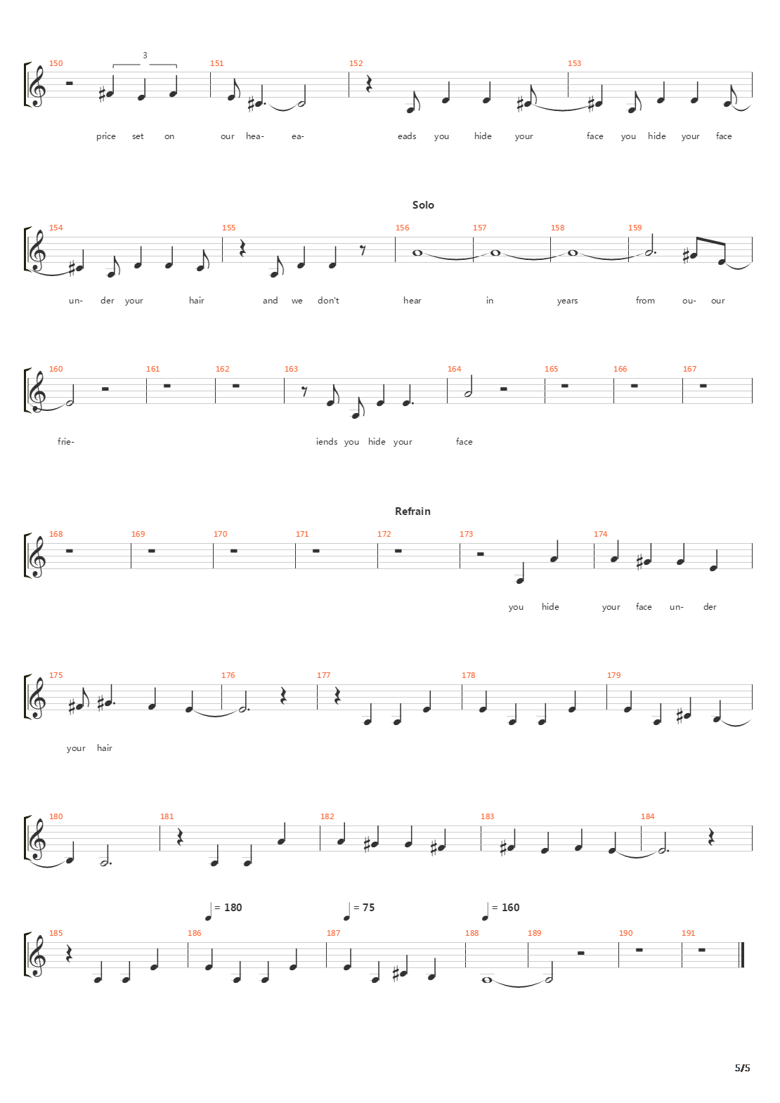 Life Of Crime吉他谱