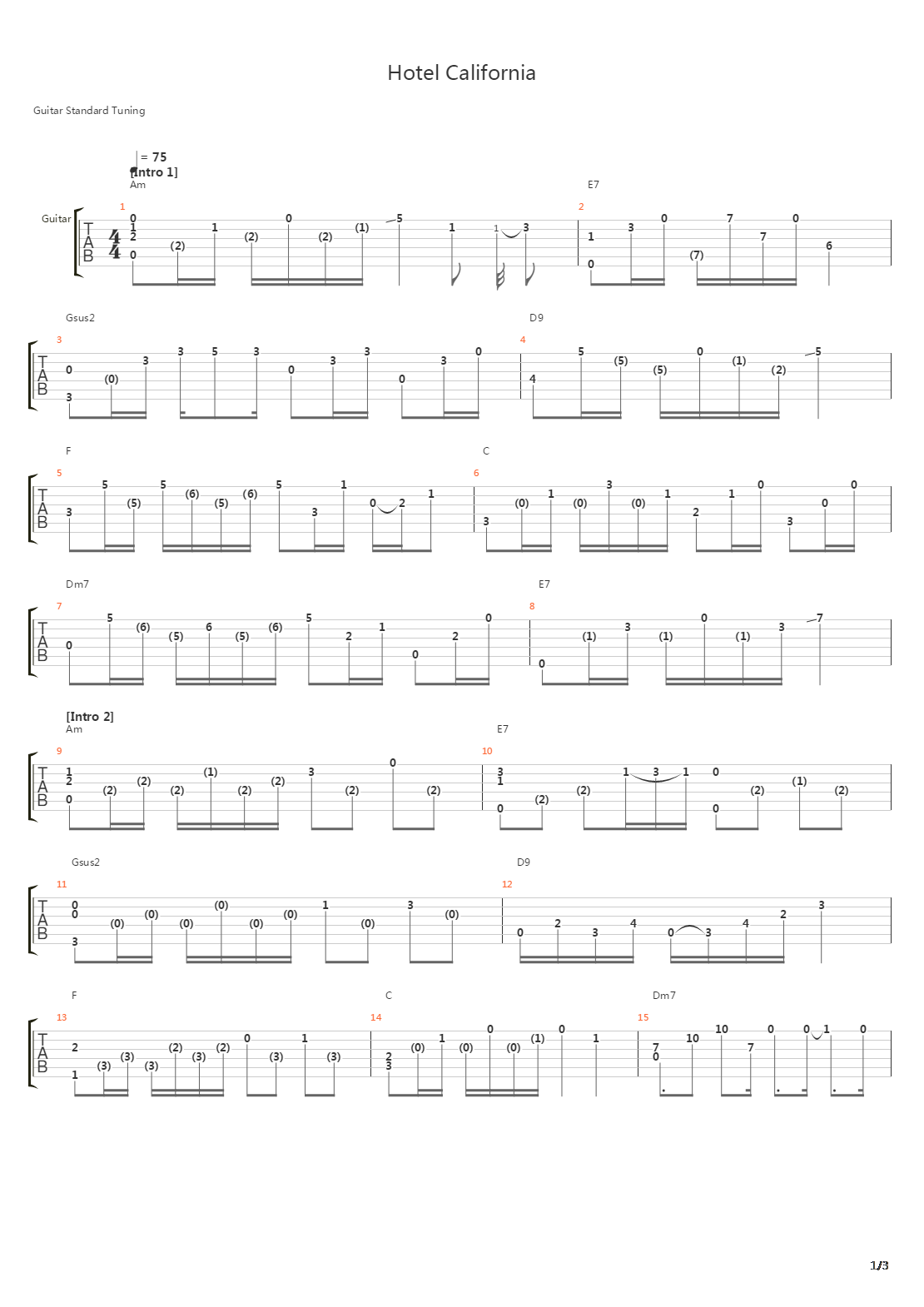 Hotel California吉他谱