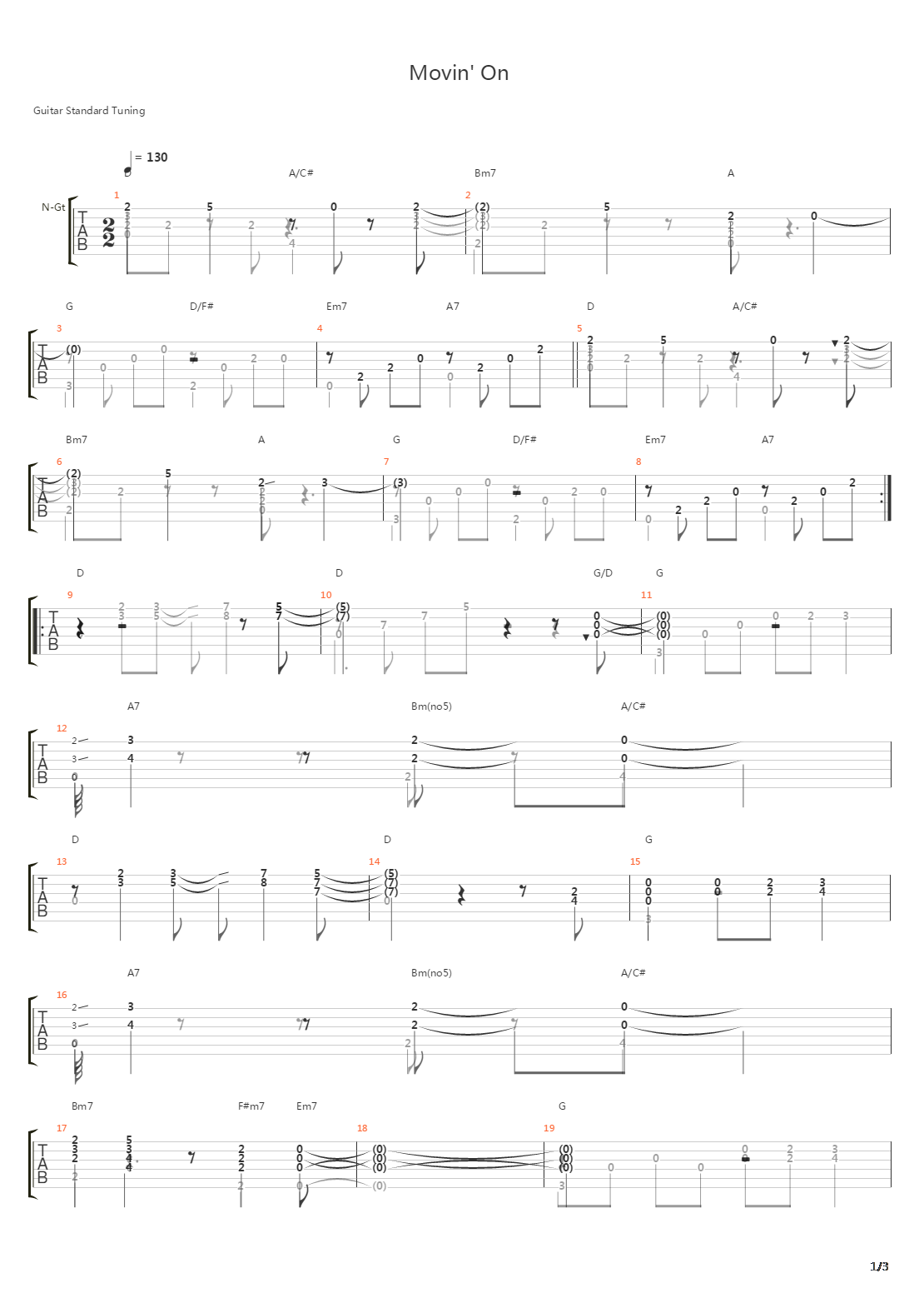 Movin On吉他谱