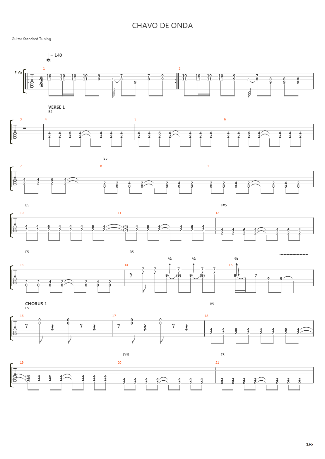 Chavo De Onda吉他谱
