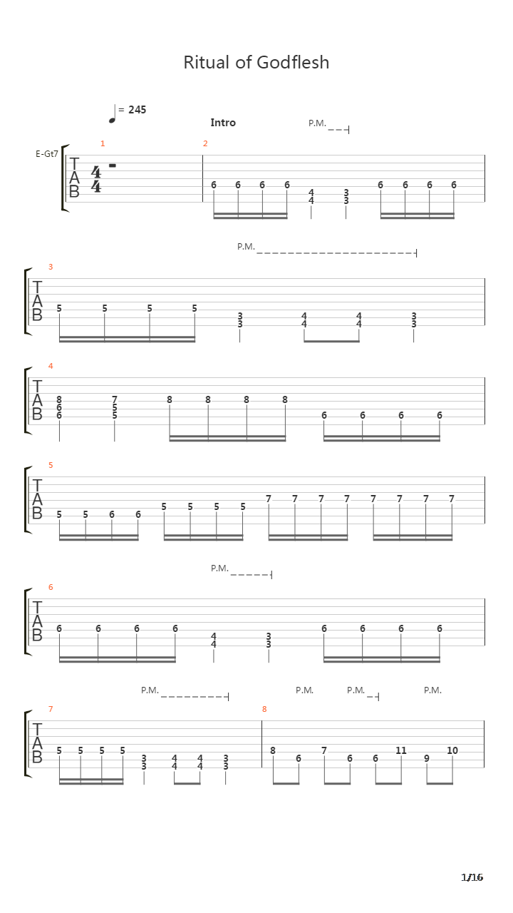 Ritual Of Godflesh吉他谱