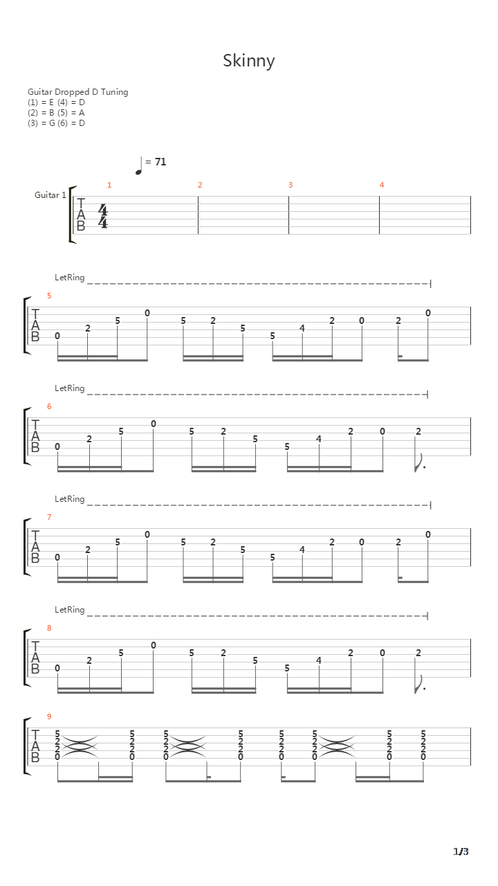 Skinny吉他谱