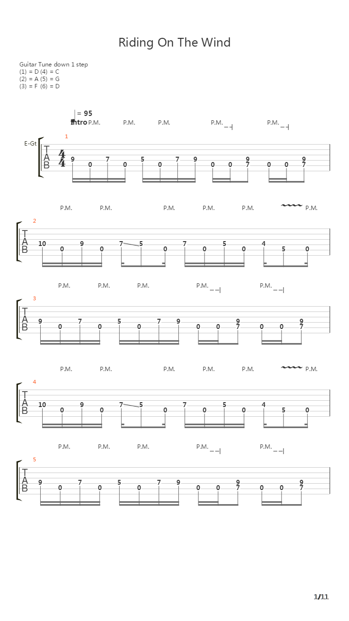 Riding On The Wind吉他谱