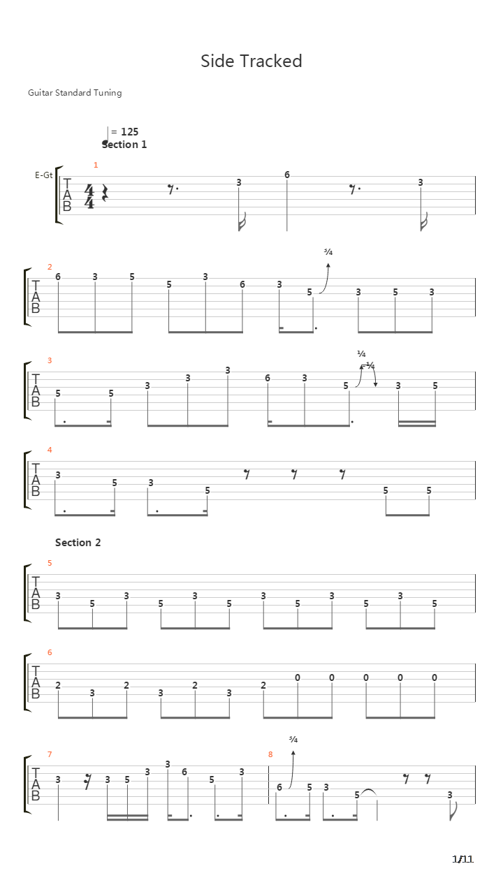 Side Tracked吉他谱