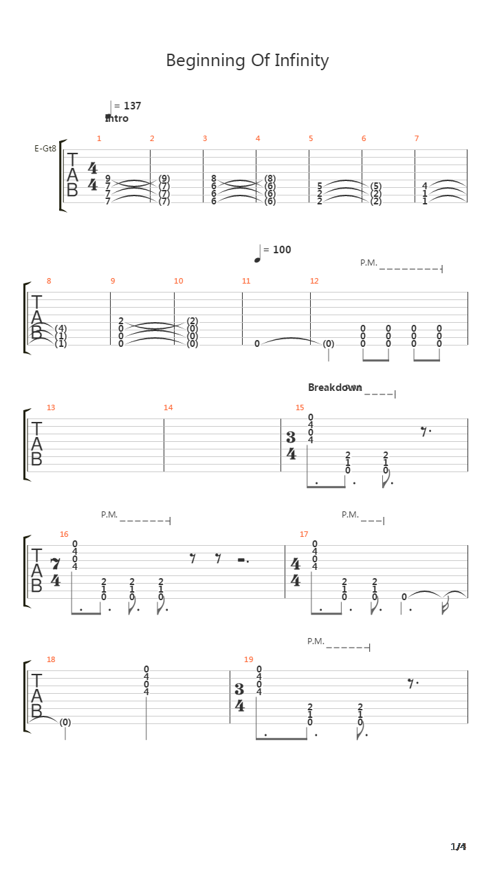 Beginning Of Infinity吉他谱